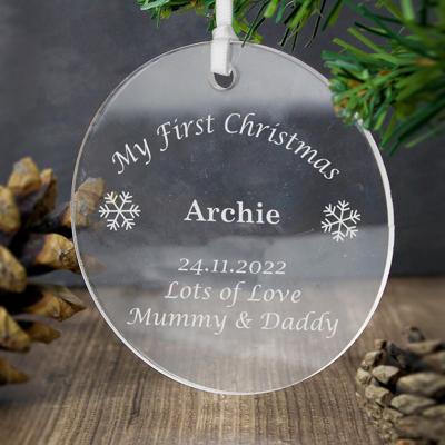 Personalised Acrylic Bauble Decoration ?? Personalised Acrylic Bauble Decoration