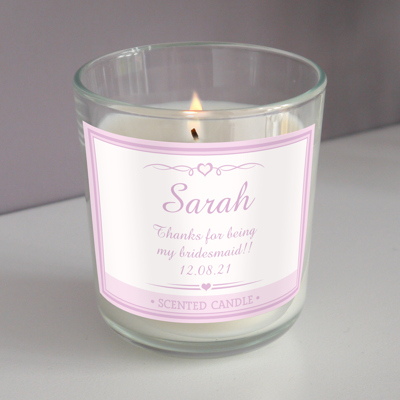 Personalised Pink Elegant Jar Candle