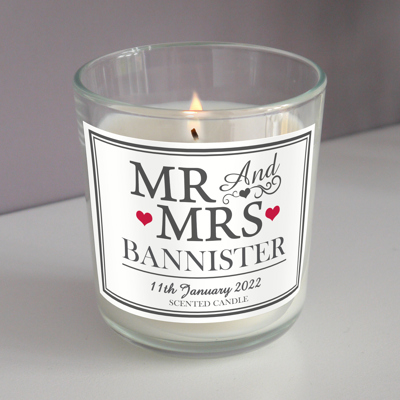 Personalised Mr & Mrs Jar Candle